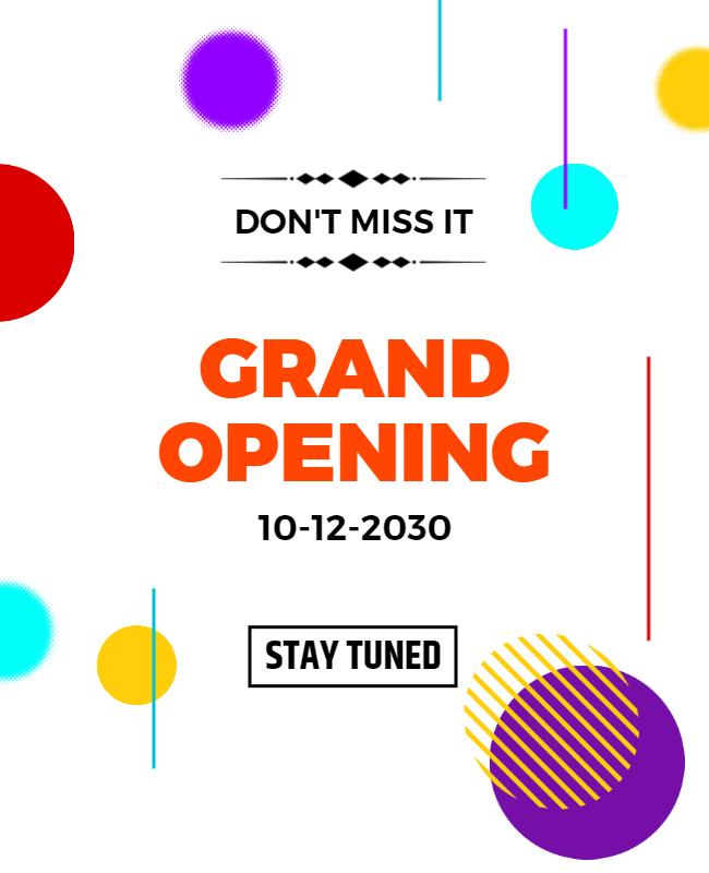 Colorful Grand Opening Event Announcement Flyer Template