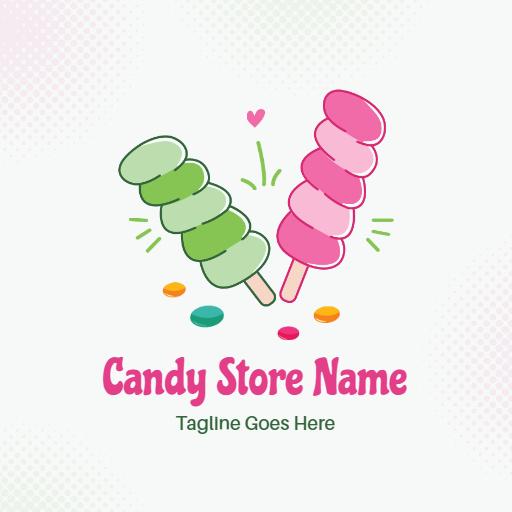 Colorful Green and Pink Candy Delight for Sweet Treats Logo Template