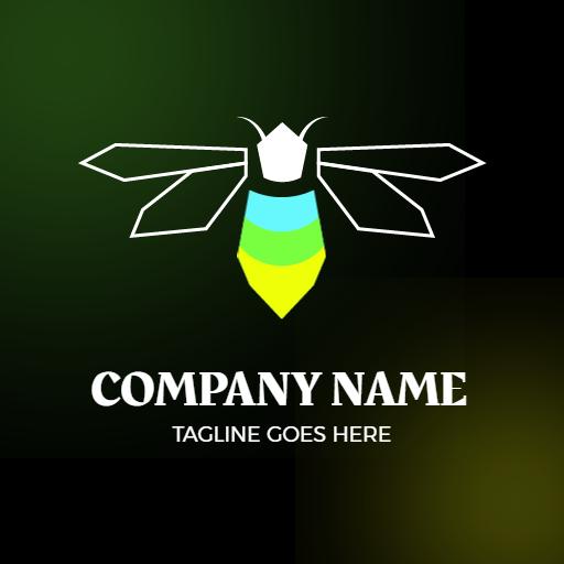 Colorful Green and Yellow Firefly Design Logo Template