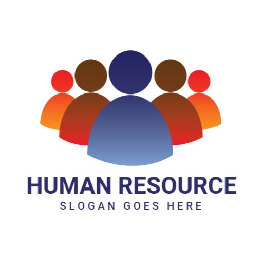 Colorful Group of Figures Representing Human Resource Logo Template