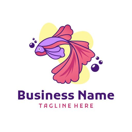 Colorful Guppy Swimming Gracefully in Aquatic Environment Logo Template