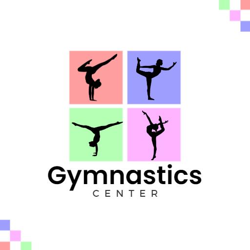 Colorful Gymnastic Moves Showcasing Athletic Excellence Logo Template
