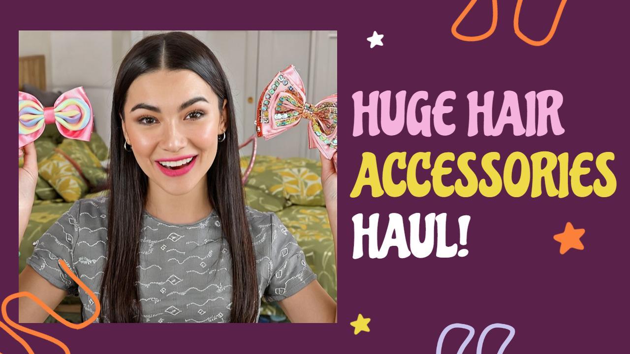Colorful Hair Accessories Haul Unboxing YouTube Thumbnail Template