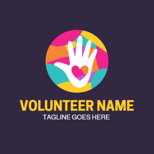 Colorful Hand Representing Community Volunteer Spirit Logo Template