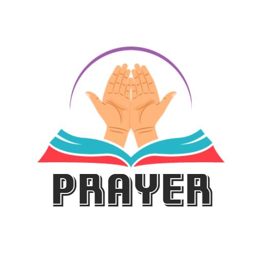 Colorful Hands in Prayer Over an Open Book Logo Template