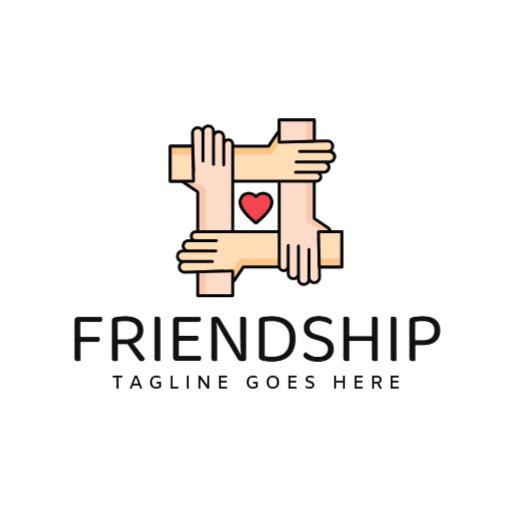 Colorful Hands Interlocking to Celebrate Friendship Logo Template