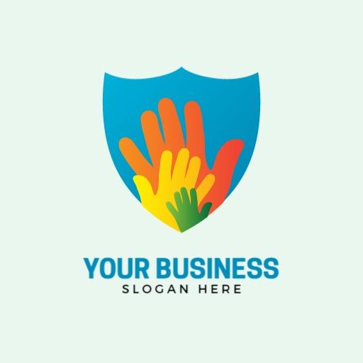 Colorful Hands Symbolizing Community Support for NGO Services Logo Template