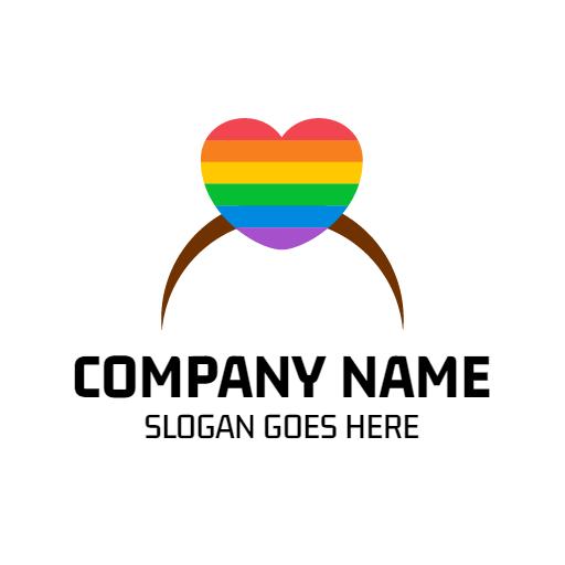 Colorful Heart and Face Design Celebrating LGBT Pride Logo Template