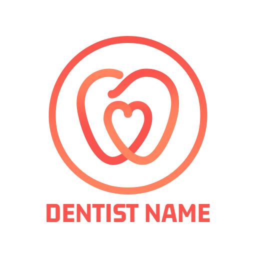 Colorful Heart-Shaped Tooth Design for Dental Services Logo Template