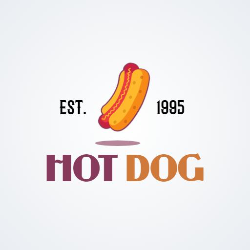 Colorful Hot Dog Design Celebrating Established 1995 Logo Template