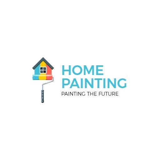 Colorful House Design Emphasizing Home Painting Services Logo Template