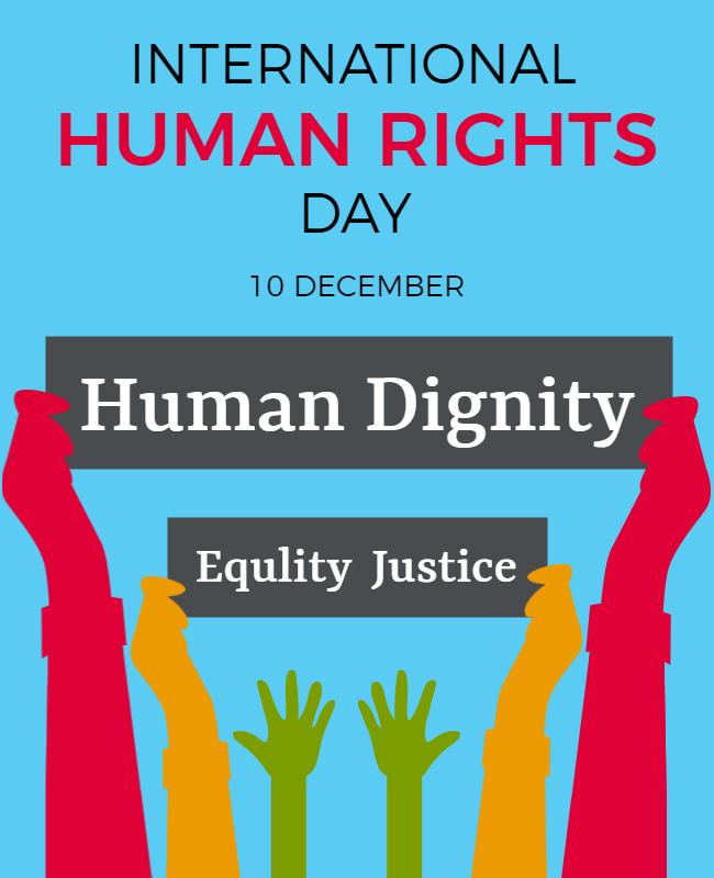 Colorful Human Rights Advocacy and Justice Poster Template