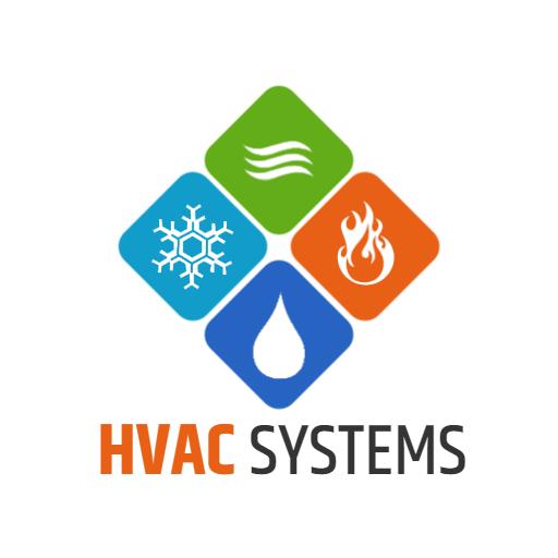 Colorful HVAC Systems Logo Showcasing Heating and Cooling Elements Logo Template