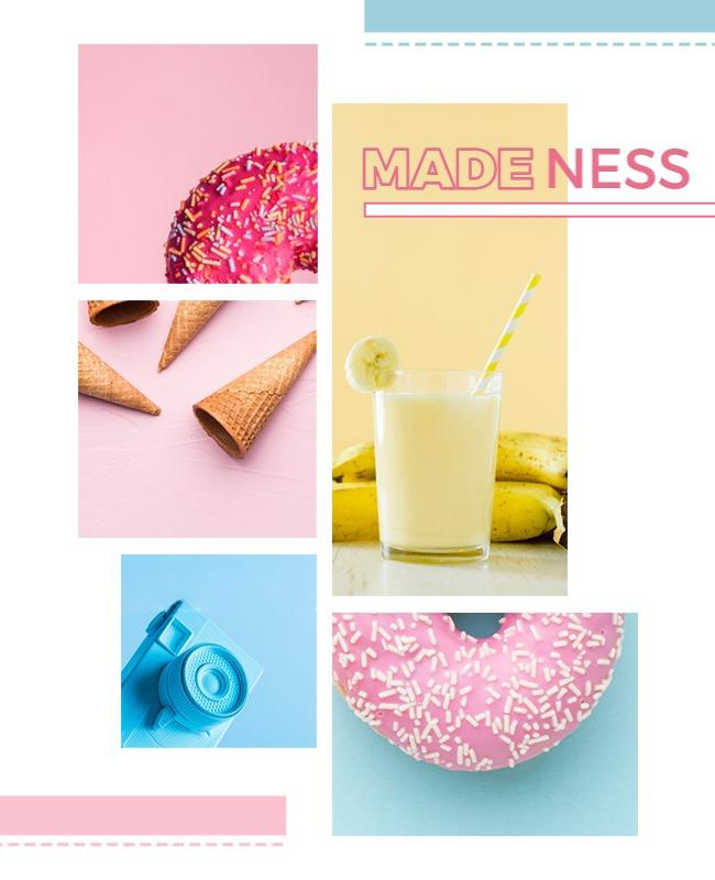 Colorful Ice Cream Photo Collage Flyer Template