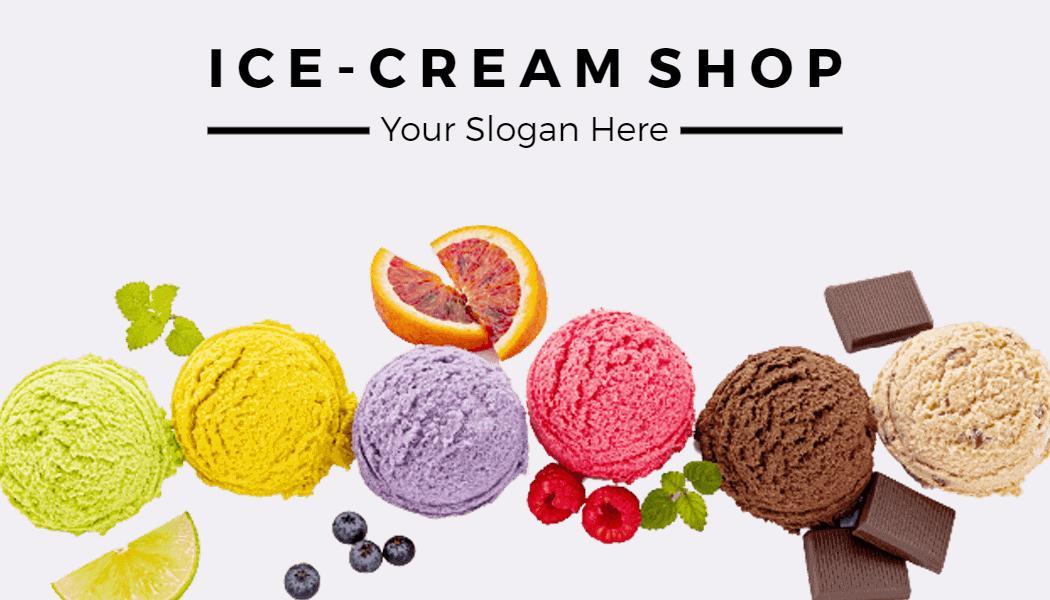 Colorful Ice Cream Shop Flavor Showcase Visiting Card Template