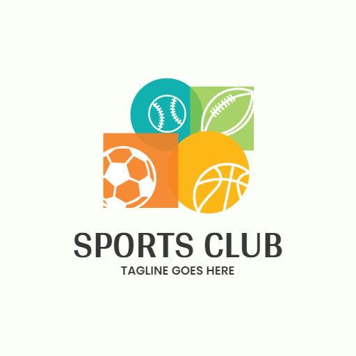 Colorful Icons of Different Sports Representing Club Activities Logo Template