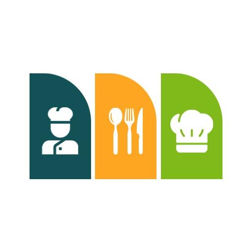 Colorful Icons Representing Diverse Catering Services Logo Template