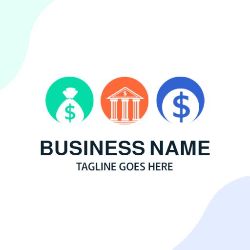 Colorful Icons Representing Modern Banking Services Logo Template
