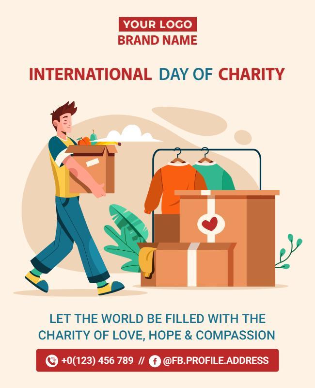 Colorful Illustration for International Day of Charity Poster Template