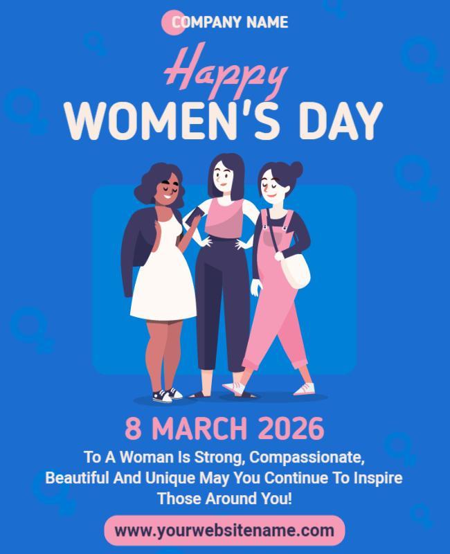 Colorful Illustrative Women's Day Celebration Poster Template