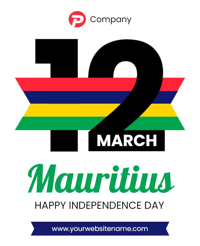 Colorful Independence Day Celebration Poster for Mauritius Template