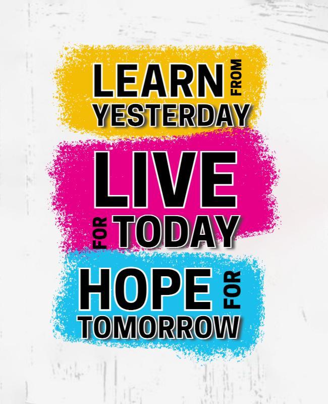Colorful Inspirational Life Quotes Motivational Poster Template