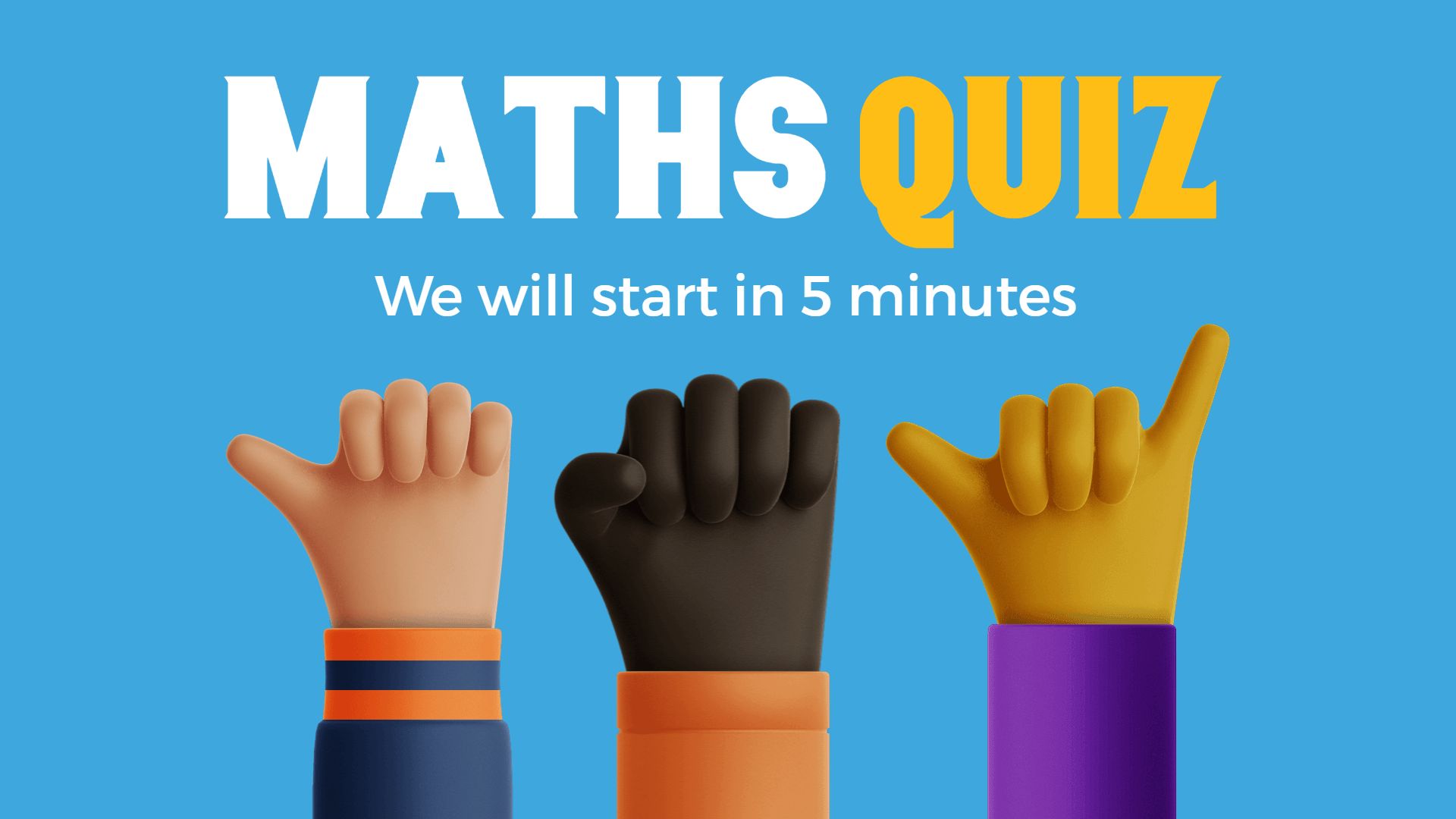 Colorful Interactive Maths Quiz Challenge Presentation Template