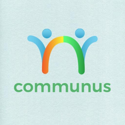 Colorful Interconnected Figures Representing Communication Logo Template