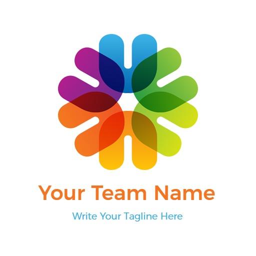 Colorful Interconnected Shapes Representing Team Collaboration Logo Template
