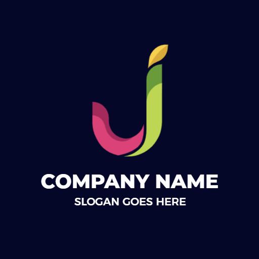 Colorful J Letter Design Showcasing Vibrant Creativity Logo Template