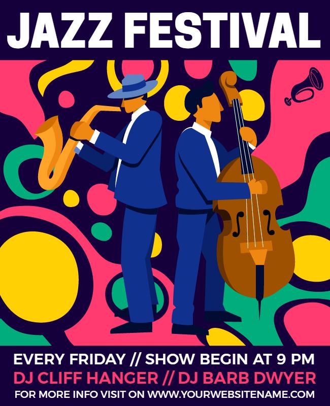 Colorful Jazz Festival Music Event Flyer Template