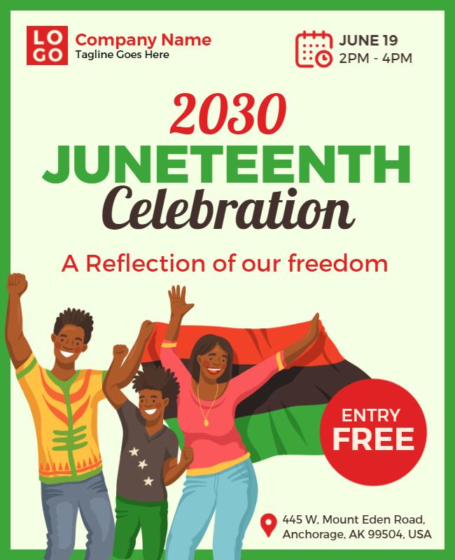 Colorful Juneteenth Celebration Community Event Poster Template