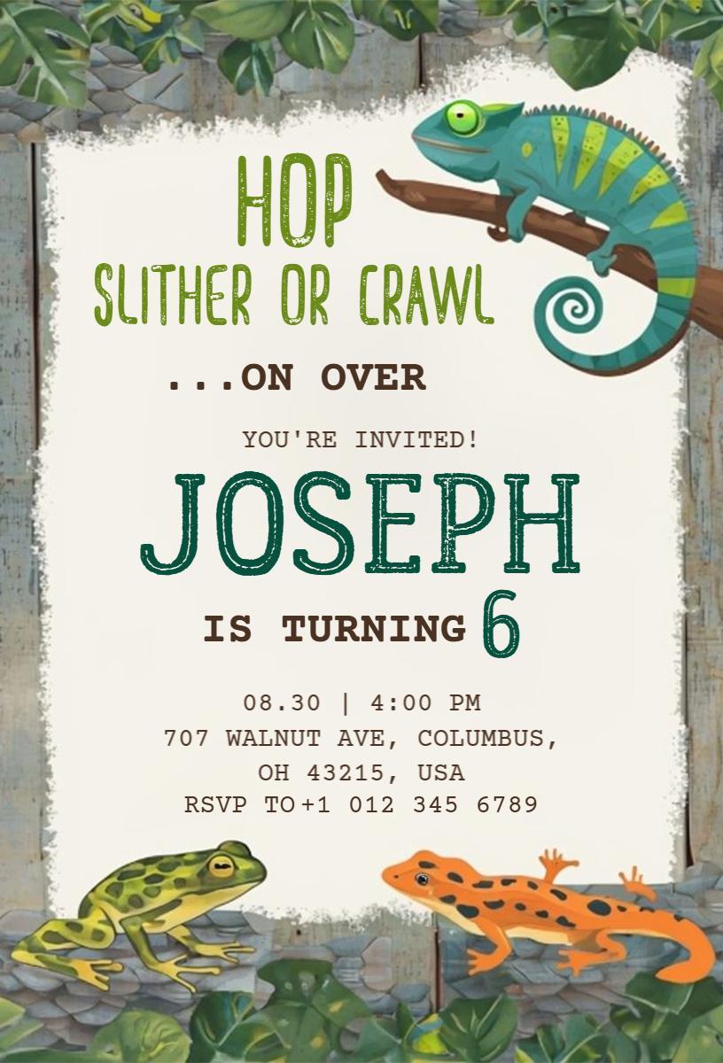 Colorful Jungle Adventure Birthday Celebration Invitation Template