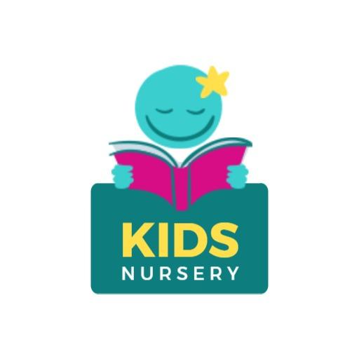 Colorful Kids Reading Book Representing School Nursery Logo Template