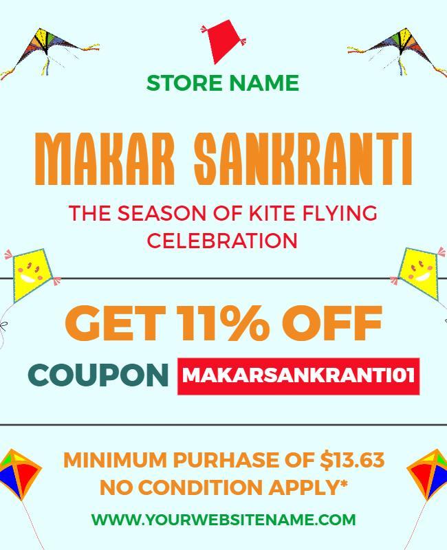Colorful Kite Festival Makar Sankranti Celebration Poster Template
