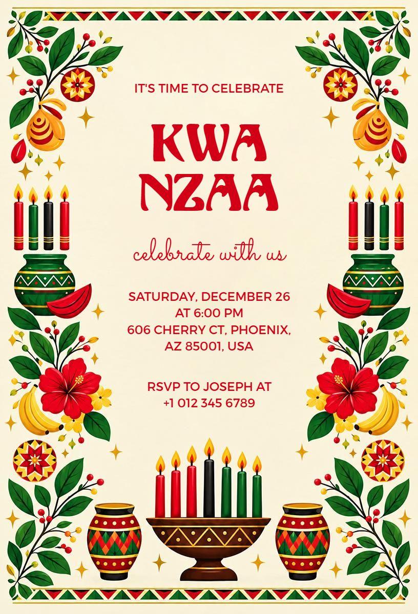 Colorful Kwanzaa Celebration Invitation Template