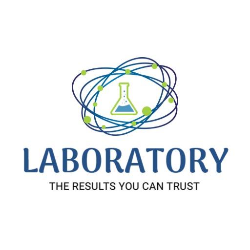 Colorful Laboratory Equipment Representing Trustworthy Hospital Logo Template