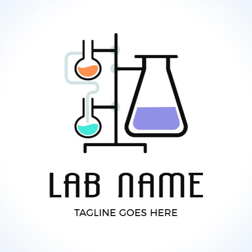Colorful Laboratory Equipment Showcasing Science Innovations Logo Template