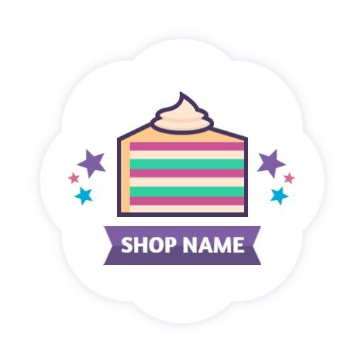 Colorful Layered Cake Design for Sweet Treats Logo Template
