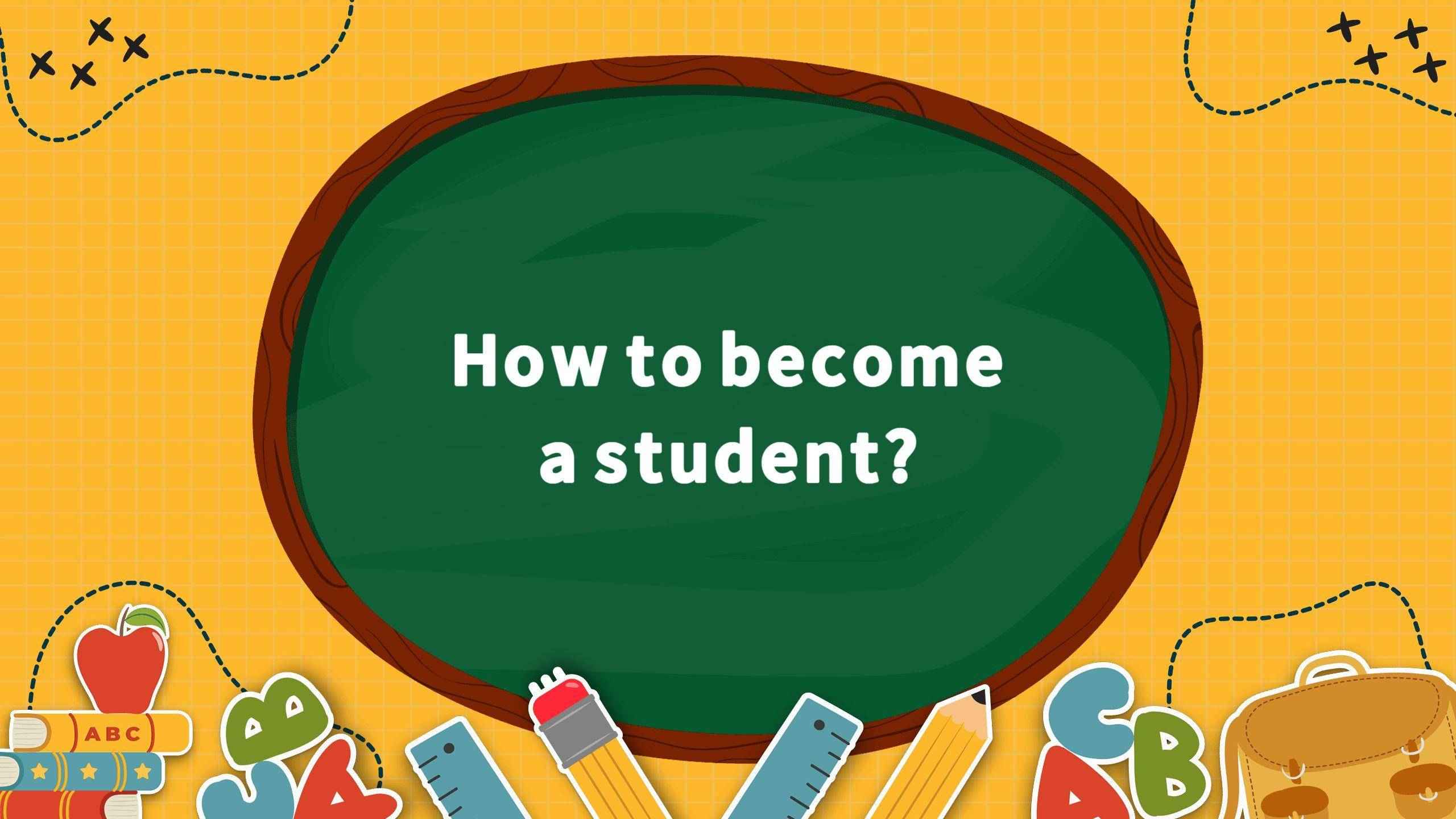 Colorful Learning Tools with How to Become a Student Banner Template