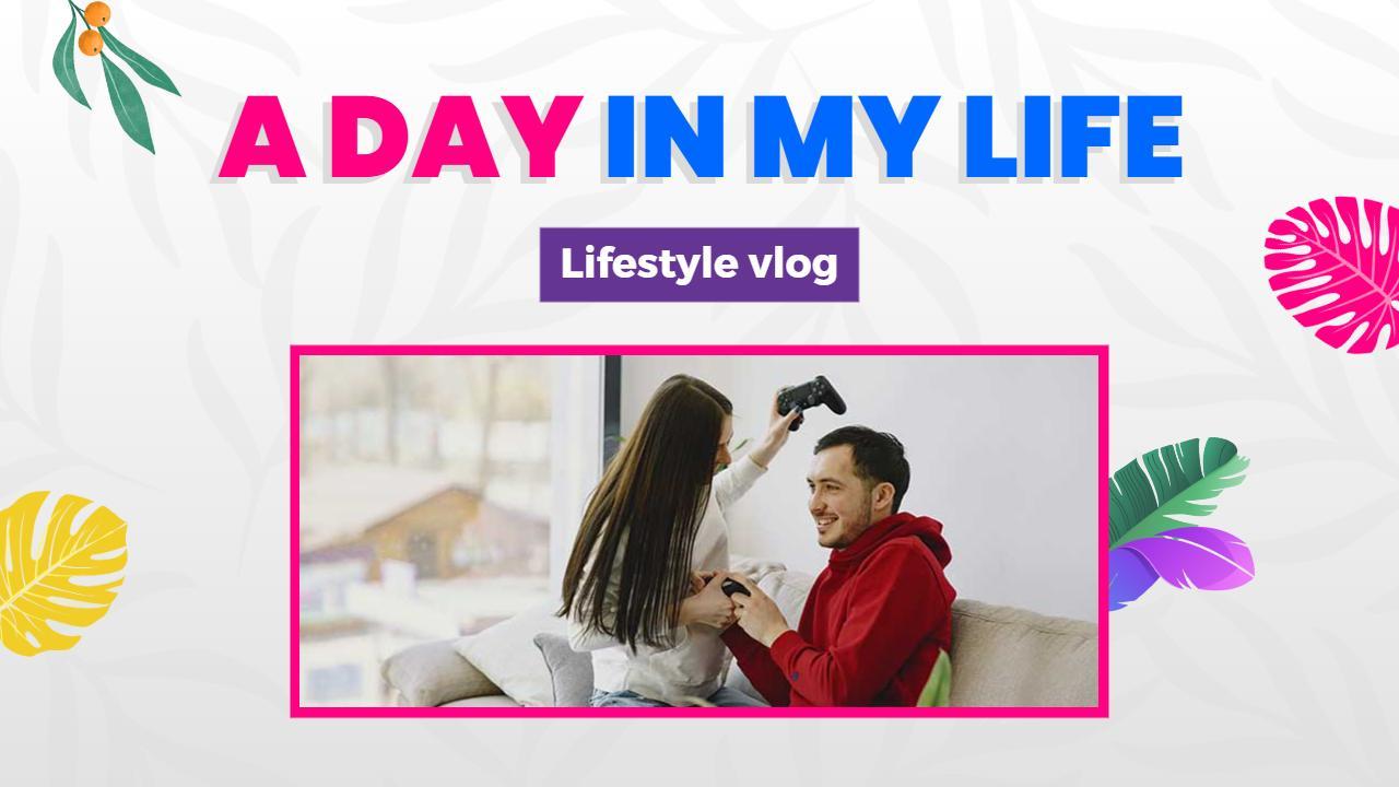 Colorful Lifestyle Vlog Day in My Life YouTube Thumbnail Template