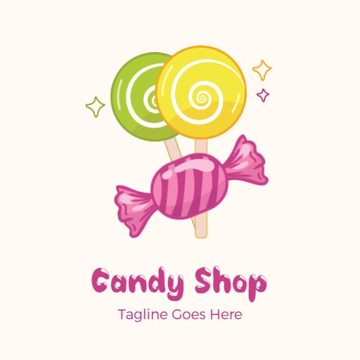 Colorful Lollipops and Candy Represent a Fun Candy Logo Template