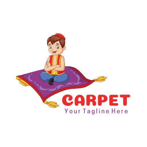 Colorful Magic Carpet with a Playful Boy Character Logo Template