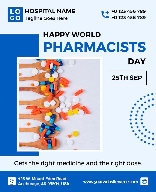 Colorful Medicine-Themed World Pharmacists Day Poster Template
