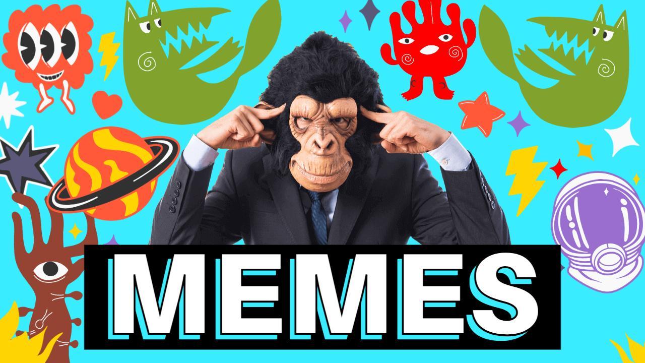 Colorful Meme Madness Trending YouTube Thumbnail Template