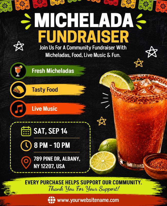 Colorful Michelada Fundraiser Flyer Template