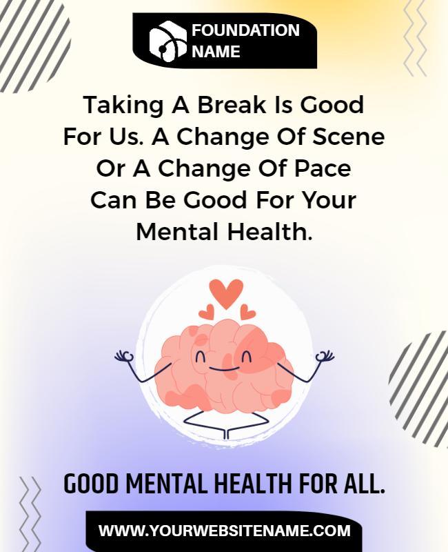 Colorful Mindfulness Mental Health Awareness Poster Template