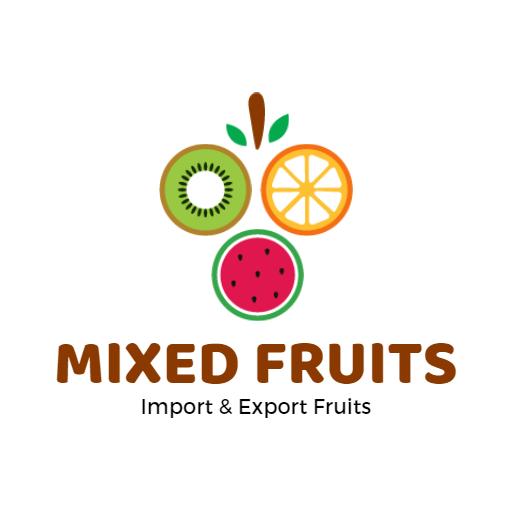 Colorful Mixed Fruits Representing Import and Export Logo Template