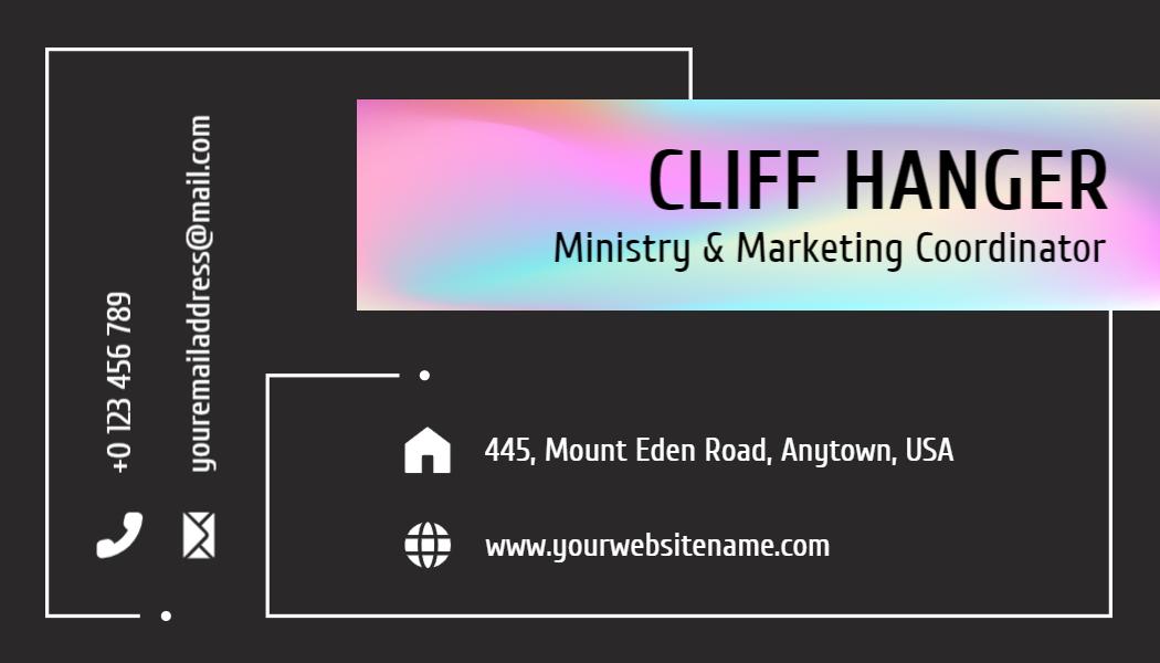 Colorful Modern Church Ministry Business Card Template