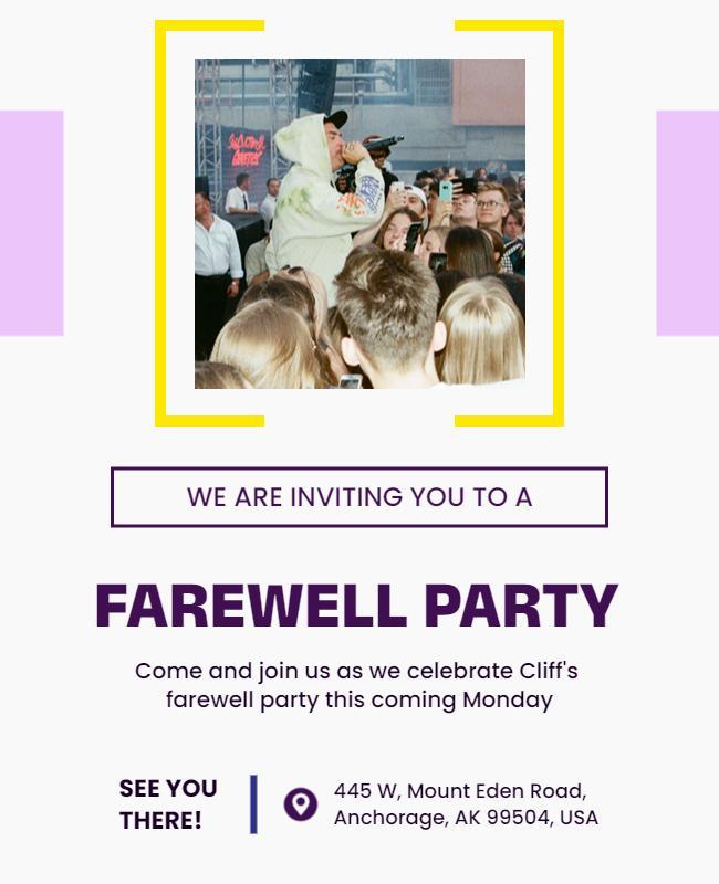 Colorful Modern Farewell Party Invitation Poster Template